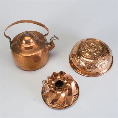 THREE COPPER UTENSILS, 19th century. - Bukowskis