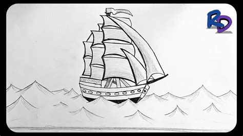 How To Draw a Ship Step by Step Easy | Jahaj Ki Drawing | Boat Drawing Easy | Rajasthani Drawing ...