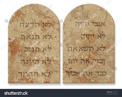 Ten Commandments Written On Stone Tablets Stock Photo (Edit Now) 2242151