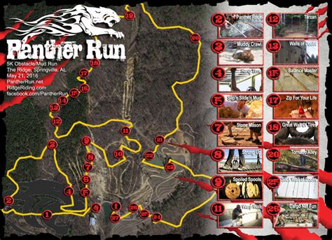 2016 Course Map Panther Run | Panther Run 5k Mud Run Obstacle Race - Birmingham Alabama