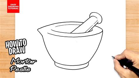 How to draw Medical Mortar Pestle - YouTube