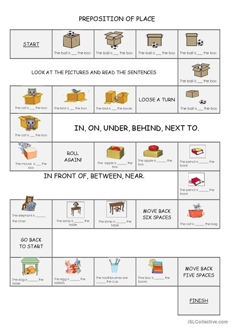 Preposition Board Game