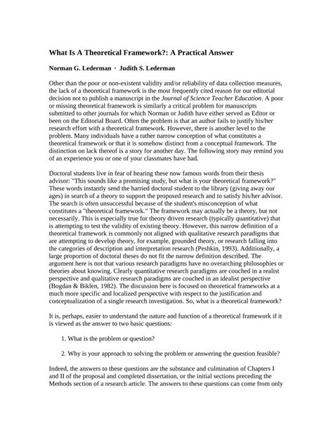 Example Of Theoretical Framework In Quantitative Research Pdf | Webframes.org