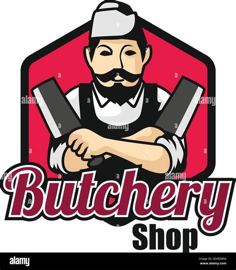 butcher logo isolated on white background. vector illustration Stock ...