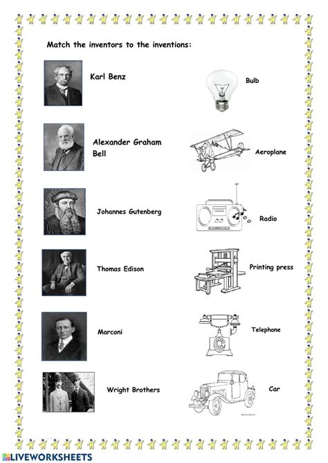 Inventors and inventions worksheet | Inventions, Art lessons for kids ...