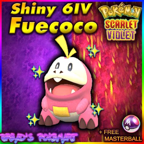 FUECOCO SHINY 6IV Starter // Pokemon Scarlet and Violet // - Etsy