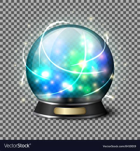 Transparent realistic bright glowing crystal ball Vector Image