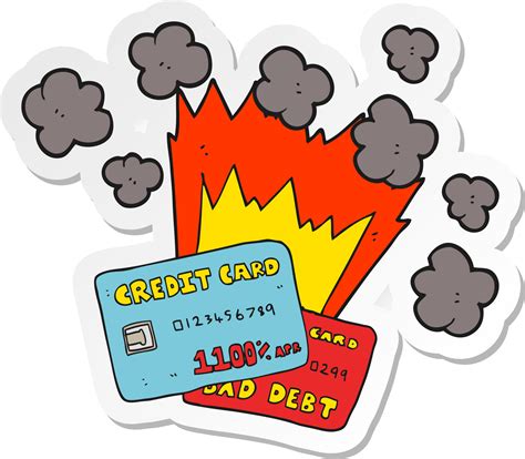 sticker of a cartoon credit card debt 12359014 Vector Art at Vecteezy