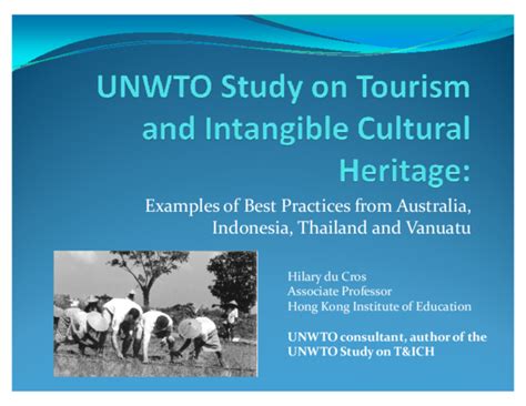 (PPT) UNWTO Study on Tourism and Intangible Cultural Heritage:Examples ...