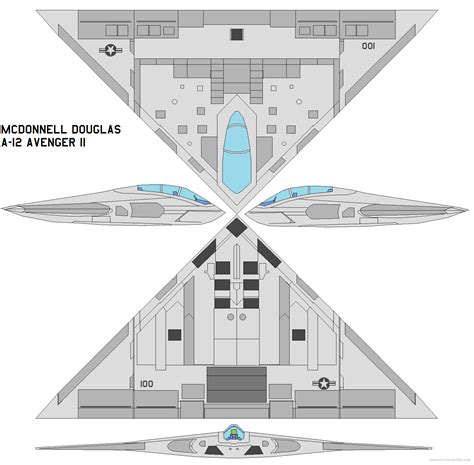 McDonnell Douglas A-12 Avenger II blueprints free - Outlines