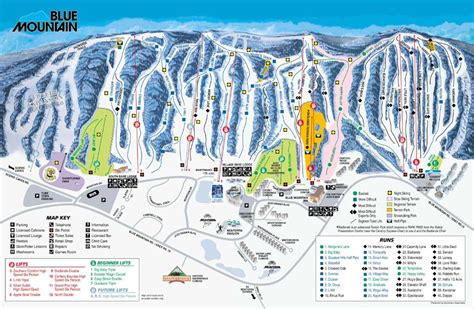 Blue Mountain Piste Map | trails & marked ski runs | SNO