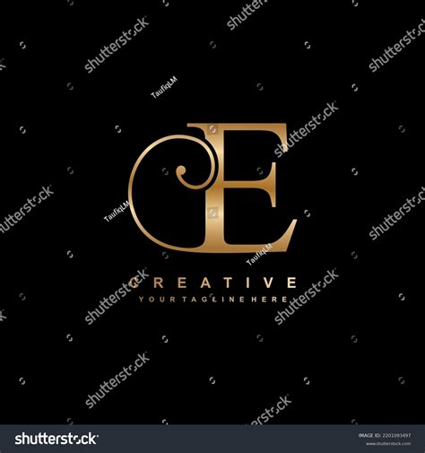 Luxury Gold Letter E Logo Design Stock Vector (Royalty Free) 2201093497 ...