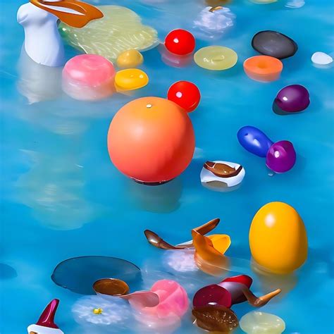 Premium AI Image | Floating objects surrounded by a rainbow of vibrant colors