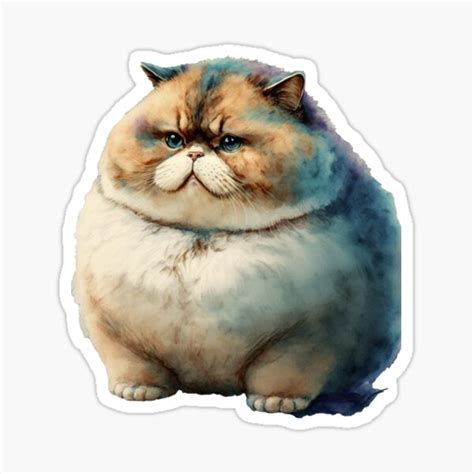 "Chonk cat watercolor 07" Sticker for Sale by printiesart | Redbubble