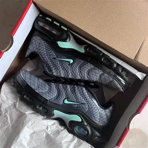 Nike air max plus - Grey/black/green Never been... - Depop