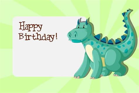 A dinosaurs on birthday template 541355 Vector Art at Vecteezy