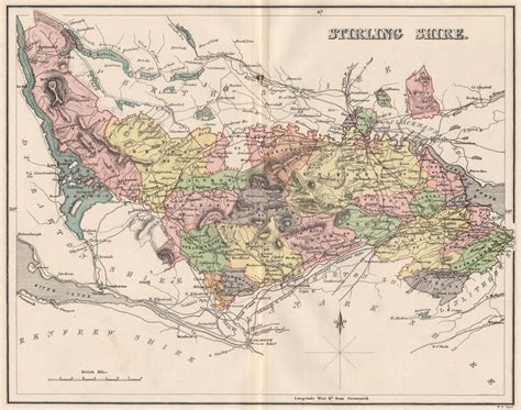 STIRLINGSHIRE. Antique county map. Parishes. Stirling. Scotland. LIZARS 1885