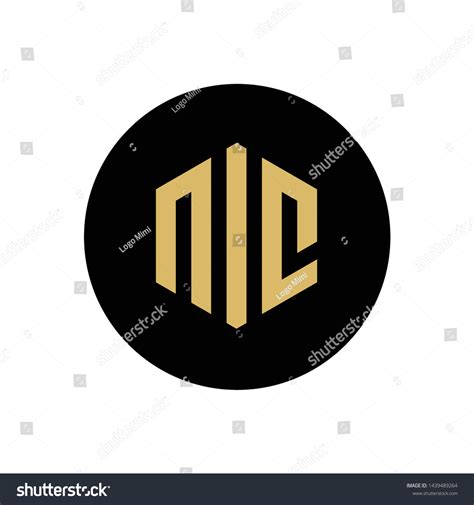 Nic Letter Logo Design On Black Stock Vector (Royalty Free) 1439489264 | Shutterstock