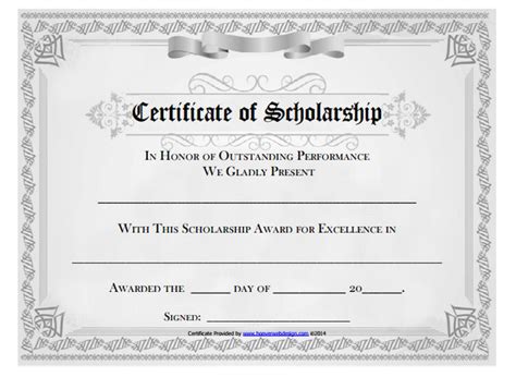 Scholarship Award Certificate - 9+ Examples, Format, Pdf