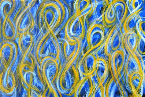 Blue And Yellow Figure-eight Study No.2 Painting by Michael Morgan