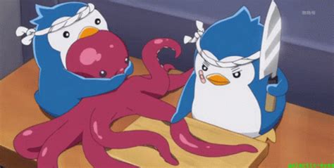 Penguin Anime GIF - Penguin Anime Octopus - Discover & Share GIFs