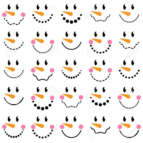 Printable Cute Snowman Face