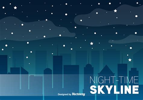 Night Skyline Vector Background 112276 Vector Art at Vecteezy