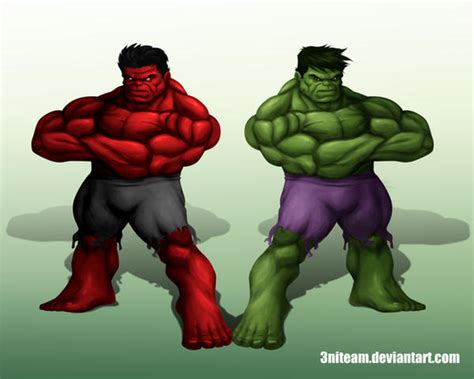 RED HULK GREEN HULK by 3niteam on DeviantArt