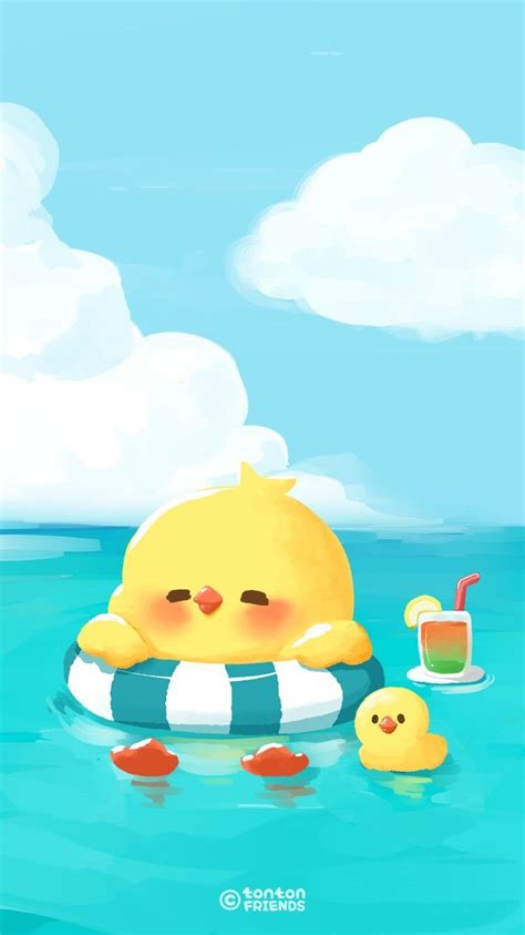 Cute Chibi Ducks Wallpaper