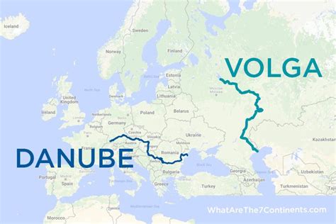 Danube-Volga River Map #danube #volga | 7 continents, Europe, Map