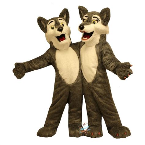 Boy And Girl Wolf Mascot Costume (One Of Them)