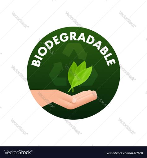 Biodegradable recyclable label bio recycling eco Vector Image