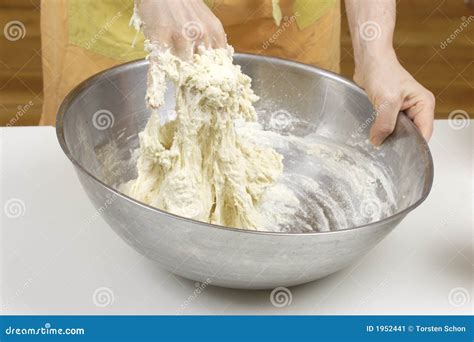 Kneading the dough stock image. Image of bread, salt, bowl - 1952441