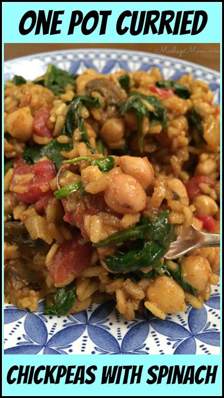 One Pot Curried Chickpeas with Spinach