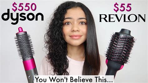 REVLON ONE STEP DRYER AND VOLUMIZER VS DYSON AIRWRAP ON CURLY HAIR ...