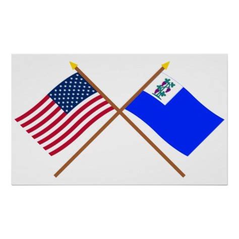 Crossed US and Connecticut Privateer Flags Poster | Poster prints, Poster, Modern artwork