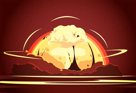 Nuclear Bomb Explosion Retro Cartoon Poster 484519 Vector Art at Vecteezy