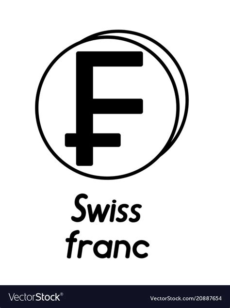 Coin with swiss franc sign Royalty Free Vector Image