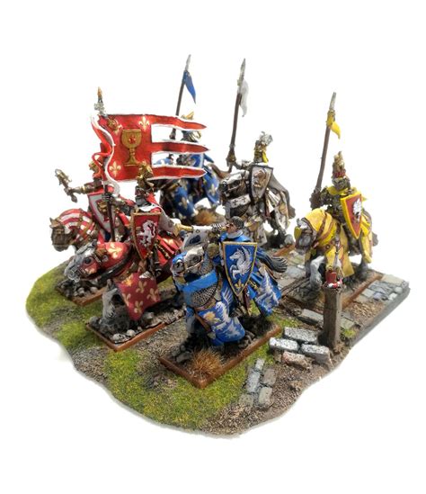 WARHAMMER SIGMAR BRETONNIA GRAIL KNIGHTS IN METAL IN SKIRMISH BASE PRO ...