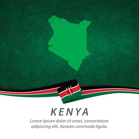 Kenya flag with map 2711439 Vector Art at Vecteezy