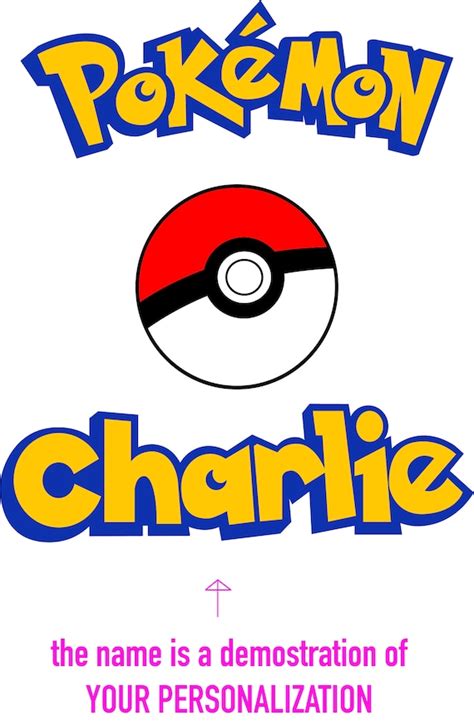 Personalized Name Digital File Pokemon Logo Pokeball SVGPDF - Etsy