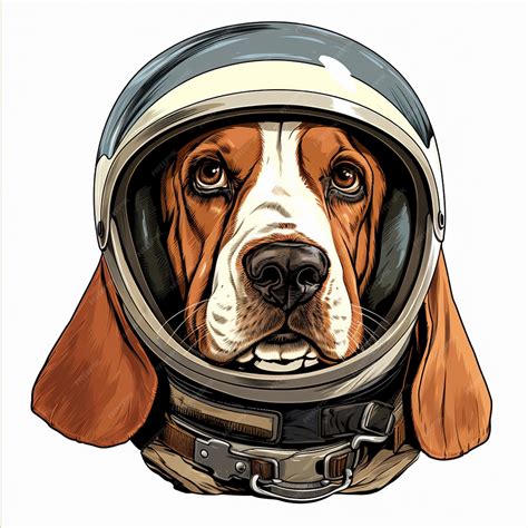 Premium Vector | A picture of a dog wearing a space suit and a mask.