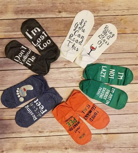 Items similar to Custom funny socks with sayings! Different colors ...