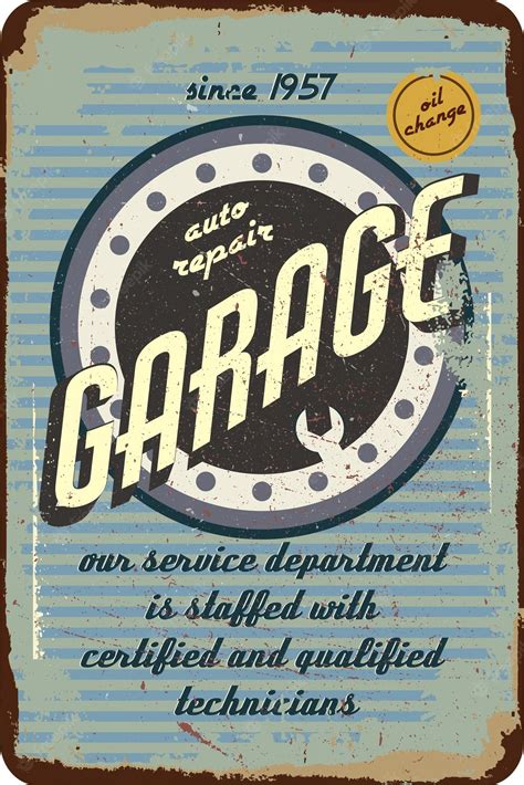 Premium Vector | Vintage grunge retro garage sign