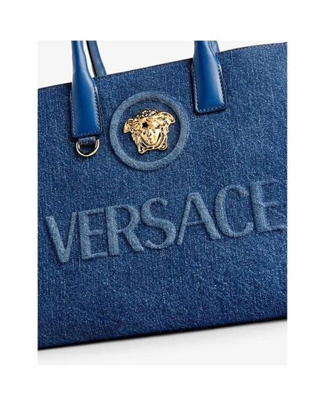 Versace Medusa Cotton Tote Bag in Blue | Lyst