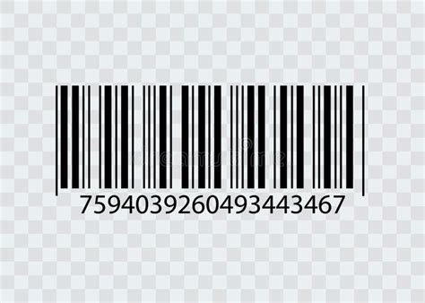 Barcode Isolated on Transparent Background. Vector Icon Stock Vector - Illustration of scan ...