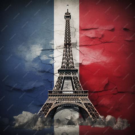 Premium AI Image | flat print design white background French flag ...