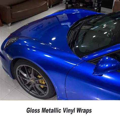 Super glossy candy colored glitter car body wrap vinyl film blue glossy series dark blue ...