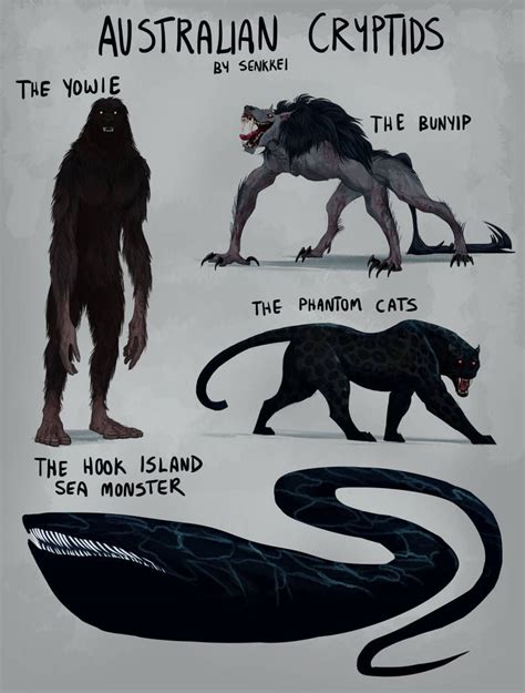 australian cryptids by Senkkei in 2021 | Mythical creatures art, Fantasy creatures art, Monster ...