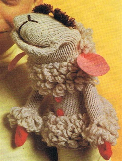 Lamb Chop Glove Puppet Knitting and Crochet by HeirloomPatterns